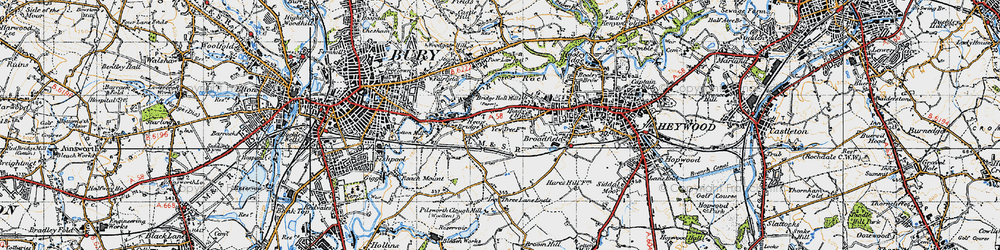 Old map of Darn Hill in 1947