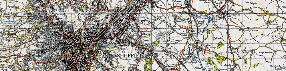Old map of Darnall in 1947