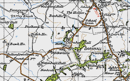Old map of Darnhall in 1947
