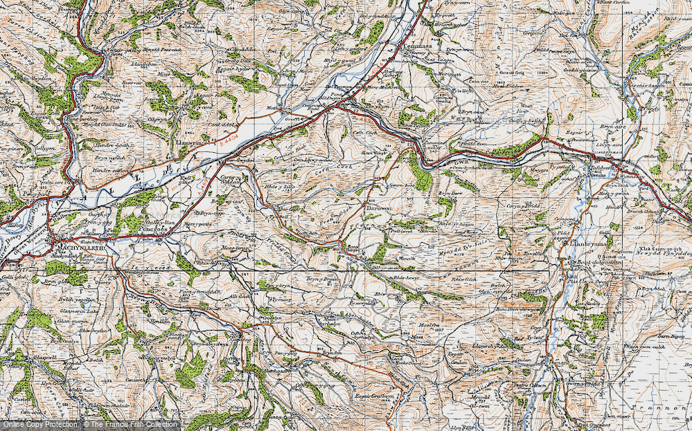 Old Map of Darowen, 1947 in 1947