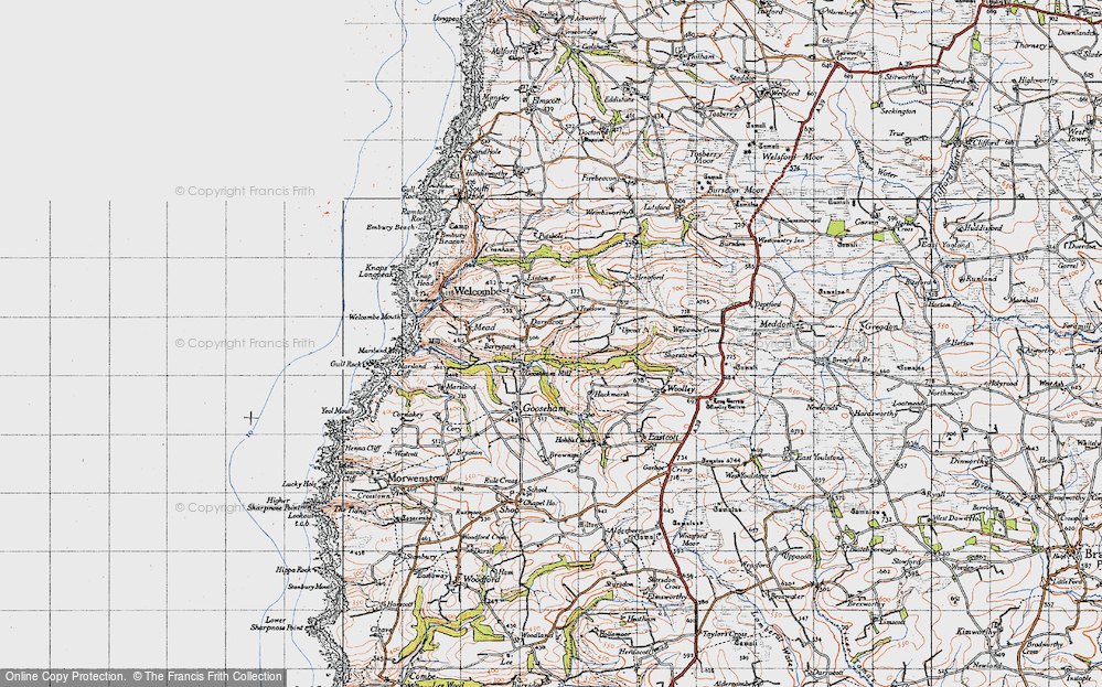 Old Map of Darracott, 1946 in 1946