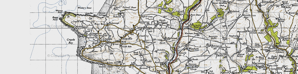 Old map of Darracott in 1946