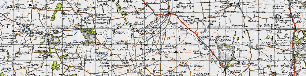 Old map of Darras Hall in 1947