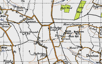 Old map of Darrow Green in 1946
