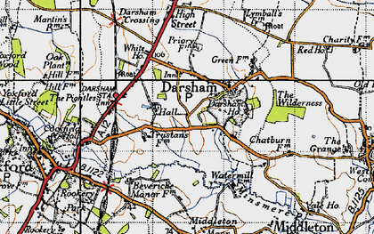 Old map of Darsham in 1946
