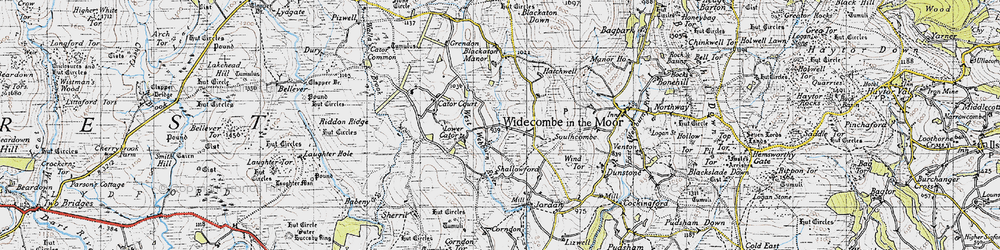 Old map of West Webburn River in 1946