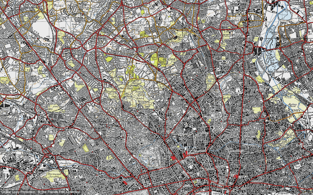 Old Map of Dartmouth Park, 1945 in 1945