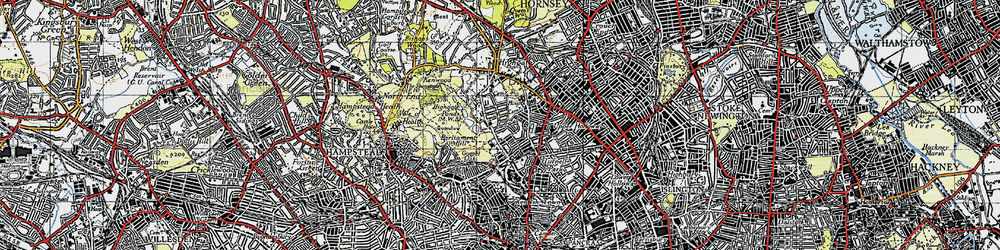 Old map of Dartmouth Park in 1945