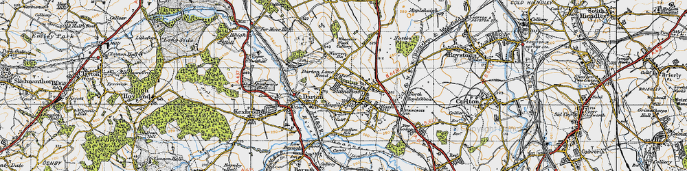 Old map of Darton in 1947