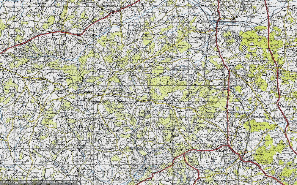 Old Map of Darwell Hole, 1940 in 1940