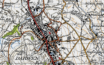 Old map of Darwen in 1947