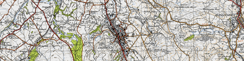 Old map of Darwen in 1947