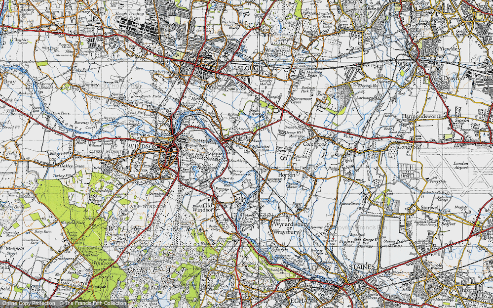 Old Map of Datchet Common, 1945 in 1945