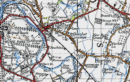 Old map of Datchet Common in 1945