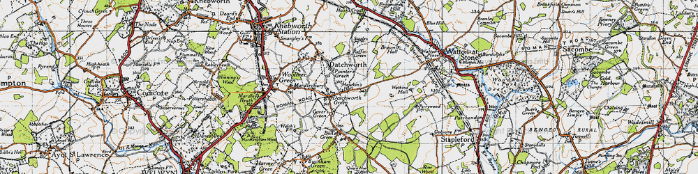 Old map of Datchworth Green in 1946