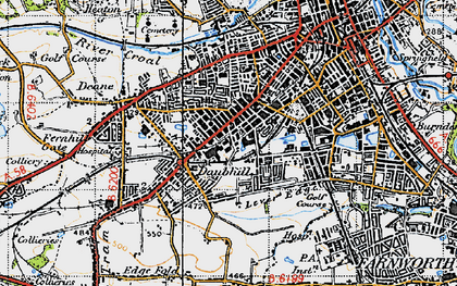 Old map of Daubhill in 1947