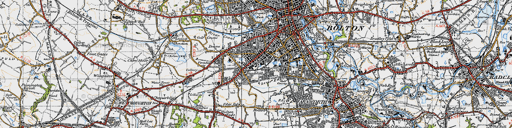 Old map of Daubhill in 1947