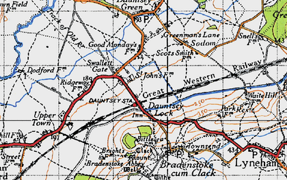 Old map of Dauntsey Lock in 1947