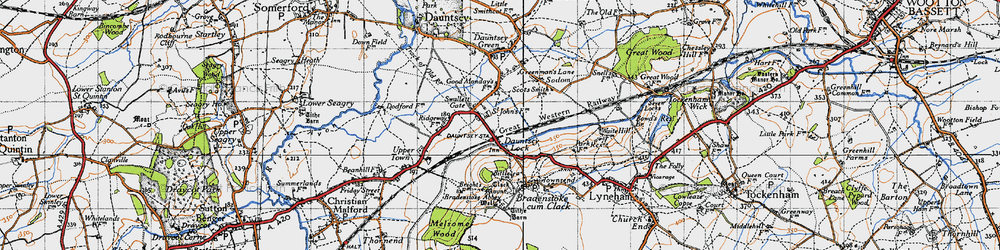 Old map of Dauntsey Lock in 1947