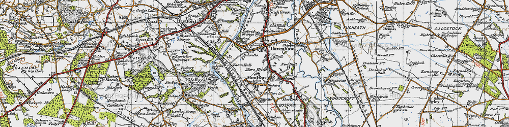 Old map of Davenham in 1947