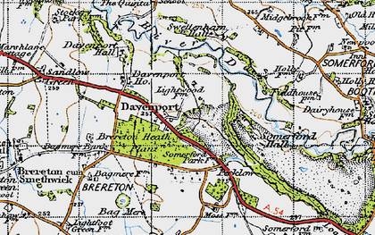Old map of Brereton Heath Country Park in 1947