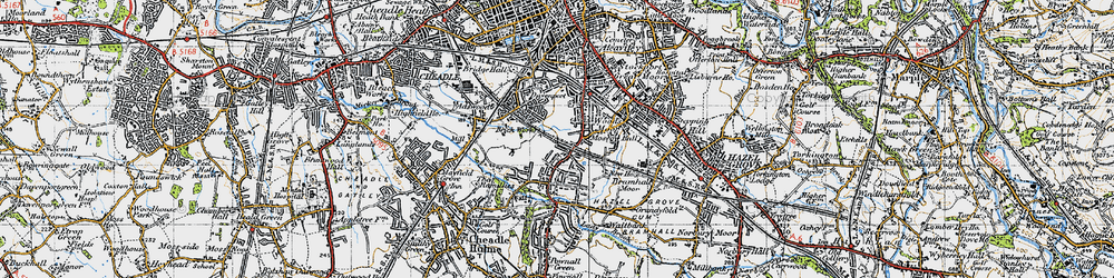 Old map of Davenport in 1947