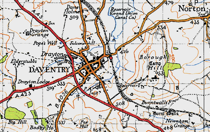 Old map of Daventry in 1946