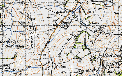 Old map of Brondre Fawr in 1947