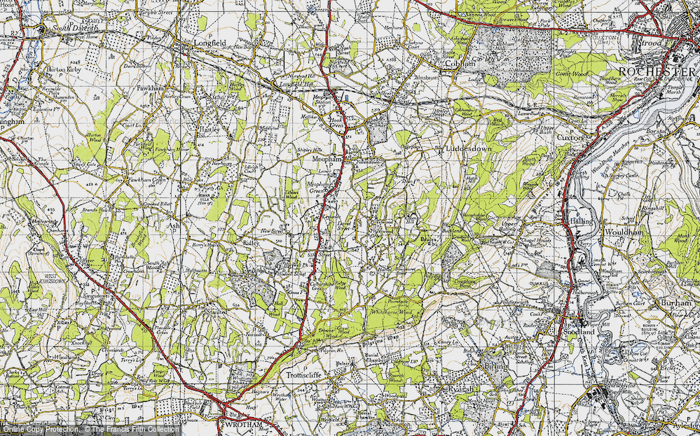 Old Map of David Street, 1946 in 1946