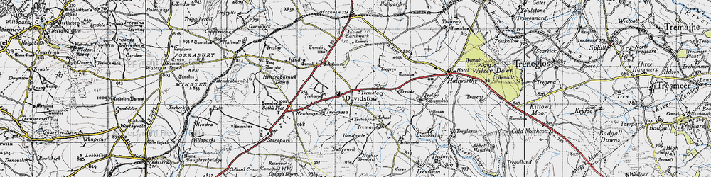 Old map of Davidstow in 1946