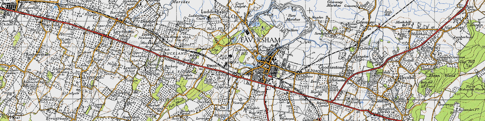 Old map of Davington in 1946