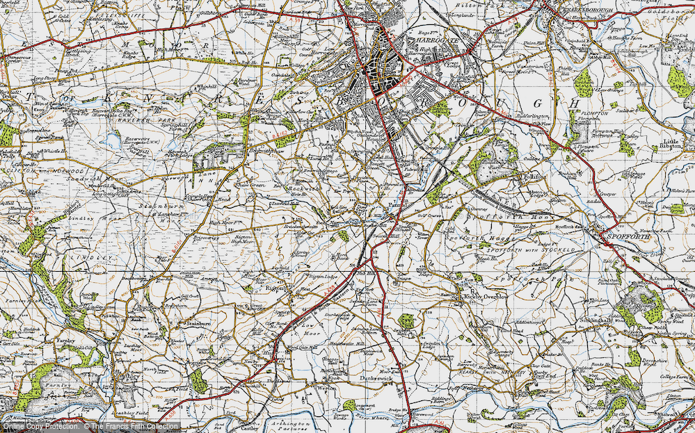 Old Map of Daw Cross, 1947 in 1947
