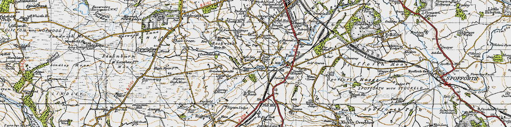 Old map of Daw Cross in 1947
