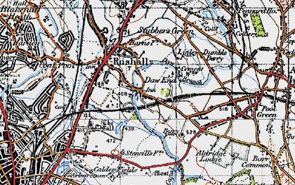 Old map of Daw End in 1946