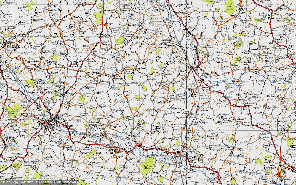 Old Map of Daw's Cross, 1945 in 1945