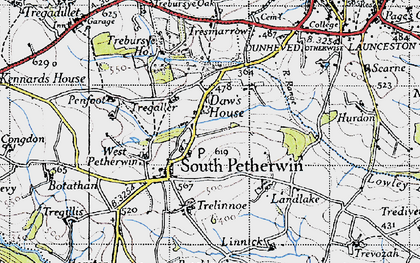 Old map of Daw's House in 1946