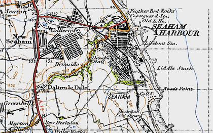 Old map of Dawdon in 1947