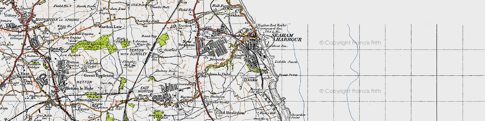 Old map of Dawdon in 1947