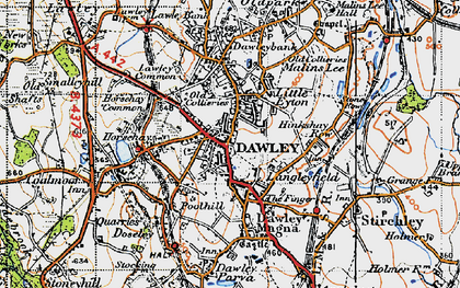 Old map of Dawley in 1947