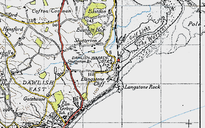 Old map of Dawlish Warren in 1946