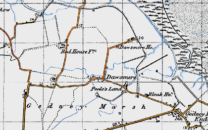Old map of Dawsmere in 1946