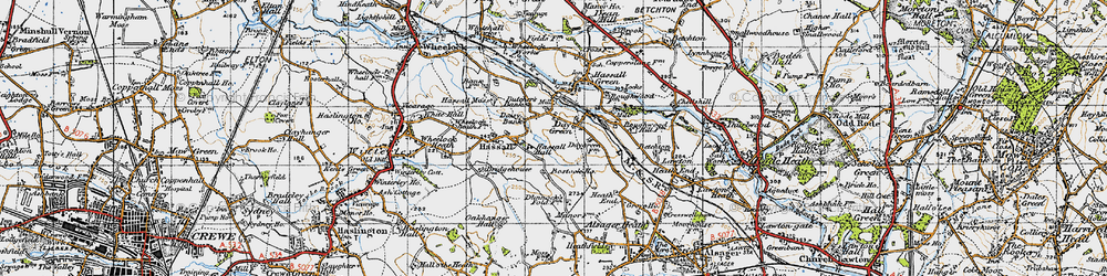 Old map of Bostock Ho in 1947