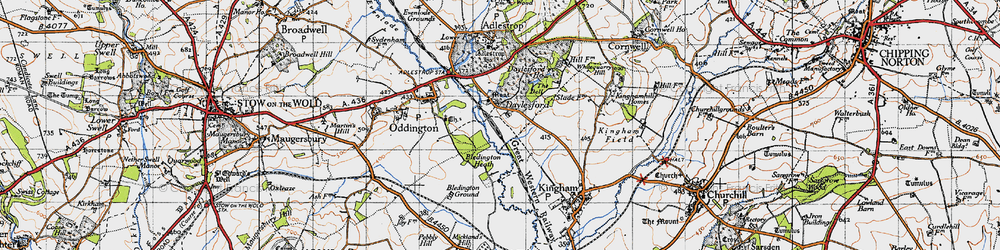 Old map of Bledington Heath in 1946