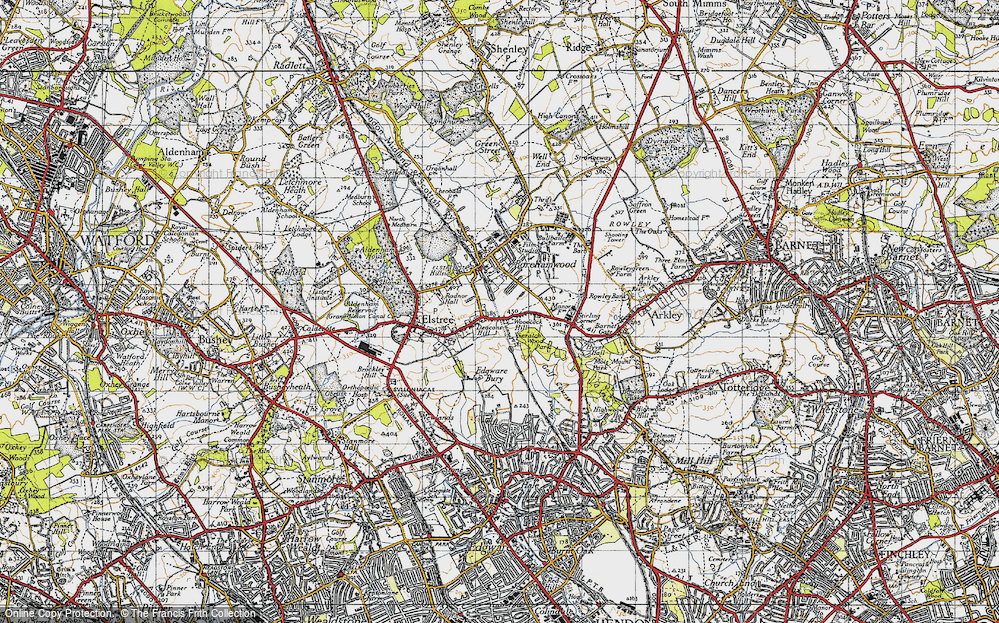 Old Map of Deacons Hill, 1946 in 1946