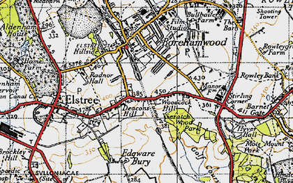 Old map of Deacons Hill in 1946