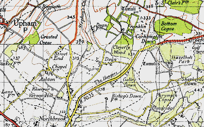 Old map of Dean in 1945