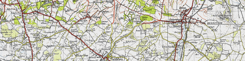 Old map of Dean in 1945