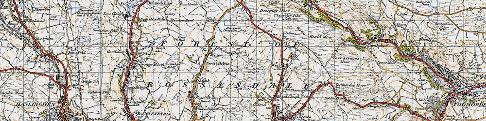 Old map of Dean in 1947