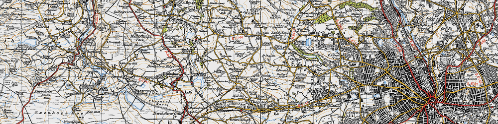 Old map of Dean Lane Head in 1947