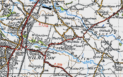 Old map of Dean Row in 1947